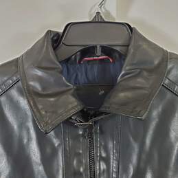Tommy Hilfiger Men's Black Leather Jacket SZ L alternative image
