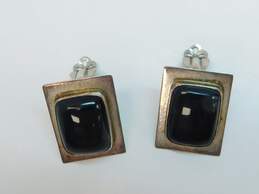 Taxco 925 Onyx Chunky Statement Clip-On Earrings 21.2g alternative image
