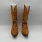 Mexican Mens Yellow Leather Alligator Mid Calf Cowboy Western Boots Size 9 image number 1