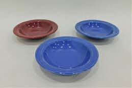 Longaberger Pottery Woven Traditions 8.75" Multicolor Bowl Set of 3
