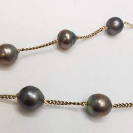 Sterling Silver FW Pearl Station 20" Necklace 23.3g alternative image