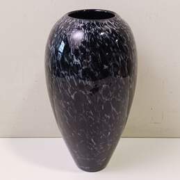 Black Marbled Glass Vase
