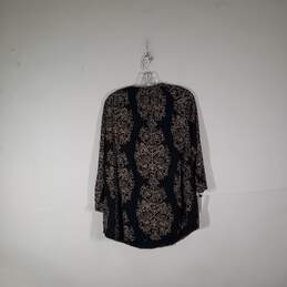 NWT Womens Floral Regular Fit 3/4 Sleeve Round Neck Blouse Top Size 1X alternative image