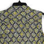 NWT Womens Yellow Black Printed Sleeveless Button Front Blouse Top Sz 14PA image number 4