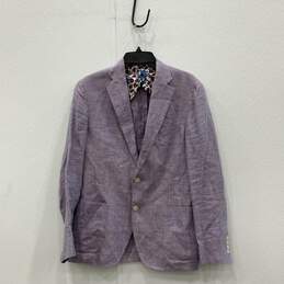 Culturata Womens Purple Notch Lapel Long Sleeve Two Button Blazer Size 40/50
