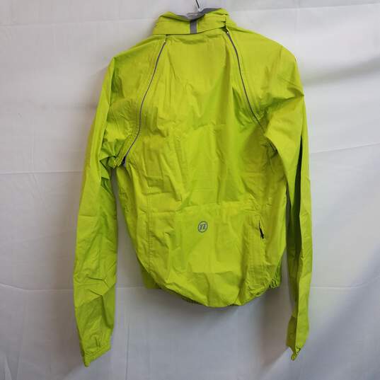 Bright green activewear cycling jacket with zip off sleeves S image number 3