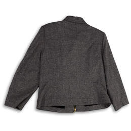 Womens Black Long Sleeve Spread Collar Regular Fit Full-Zip Jacket Size 16 alternative image