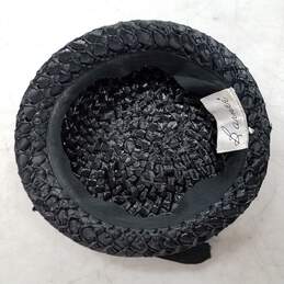 Round Black Woven Hat alternative image