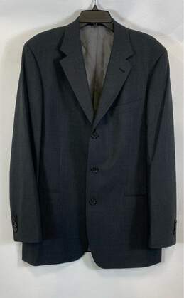 Hugo Boss Mens Gray Einstein Sigma 3 Button Notch Lapel Blazer Jacket Size 42L