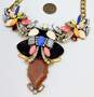 J.Crew Designer Colorful Rhinestone Chunky Statement Necklace and Bag image number 3