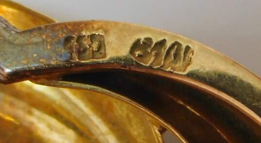 14K Gold Vintage Interlocked Circle Brooch 7.9g image number 5