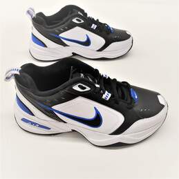Air Monarch IV Athletic Workout Shoes in Black/White/Royal Blue - Men's 7