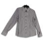 Mens Gray Polka Dot Long Sleeve Non-Iron Fitted Button-Up Shirt Size 12 image number 1