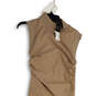 NWT Womens Brown Sleeveless Mock Neck Ruched Pullover Bodycon Dress Size L image number 3