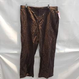 Amber Sun Brown Cotton/Linen Blend Pants NWT Size 18