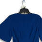 NWT Womens Blue Flutter Sleeve V-Neck Wrap Blouse Top Size Small image number 4