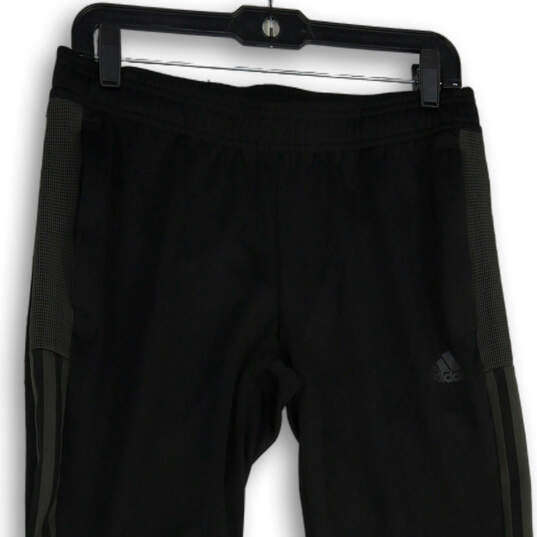 Mens Black Elastic Waist Flat Front Pull-On Track Pants Size Medium image number 3