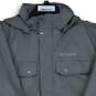 Mens Gray Thermal Coil Long Sleeve Hooded Insulated Windbreaker Jacket Sz L image number 3