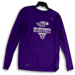 Womens Purple Dri-Fit UW Whitewater Pullover Basketball NCAA T-Shirt Size L
