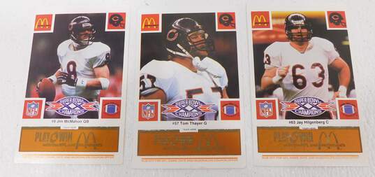 VTG 1986 McDonald's Chicago Bears Unscratched Orange Tab Super Bowl Cards Walter Payton McMahon image number 3