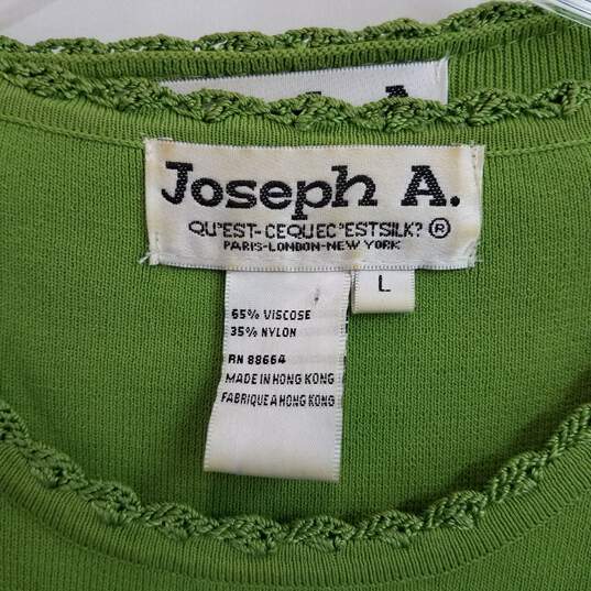 Vintage bright green crochet cardigan sweater set women's L image number 7