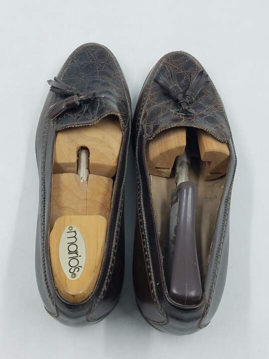 Authentic BALLY Brown Croc Tassel Loafers M 7.5 image number 6