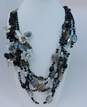 Artisan Silver Tone Agate, Aurora Borealis & Faux Pearl Multi Strand Statement Necklace image number 2