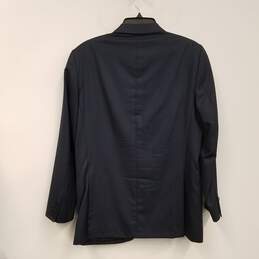 Mens Blue Pockets Long Sleeve Collared Single Breasted Blazer Jacket Sz 48 alternative image