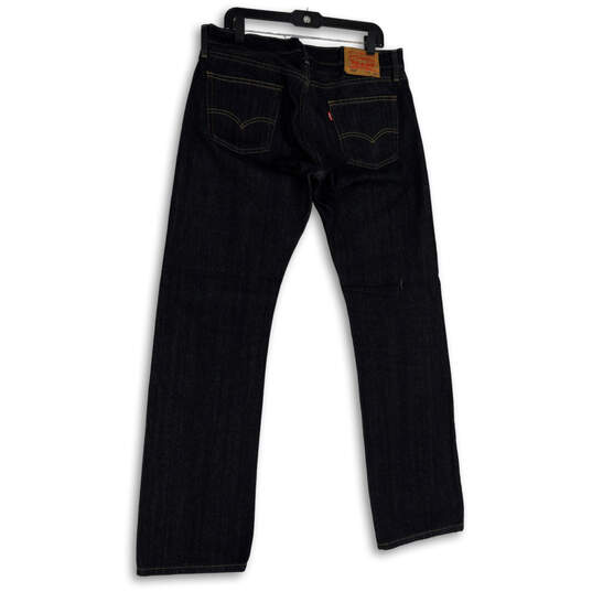Mens Black 514 Denim Dark Wash Pockets Stretch Straight Leg Jeans Sz 34x34 image number 2