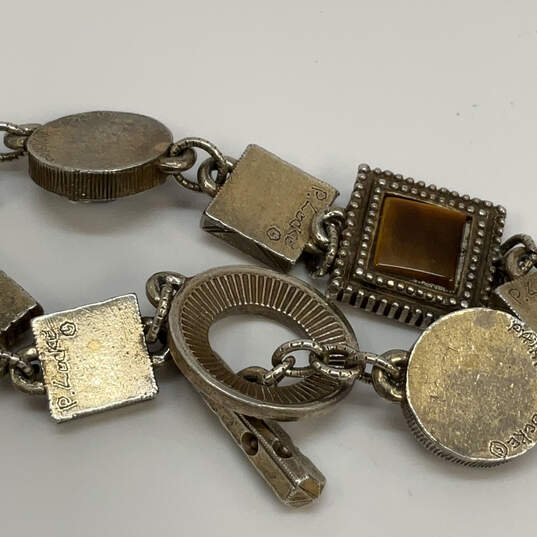 Designer Patricia Locke Gold-Tone Crystal Stone Toggle Clasp Chain Bracelet image number 4