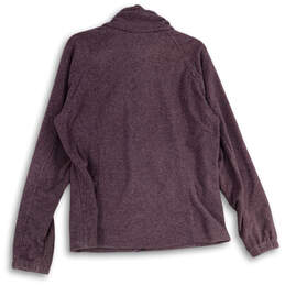 Womens Purple Fleece Mock Neck Long Sleeve Full-Zip Jacket Size XL alternative image