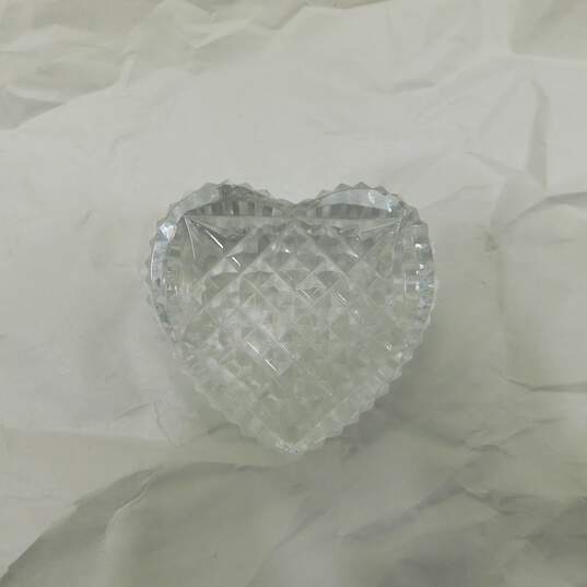 Waterford Crystal Heavy Faceted Heart & Strawberry Paperweights - Broken Stem image number 2
