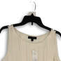 NWT Womens White Pleated Round Neck Sleeveless Pullover Tank Top Size 6 image number 3