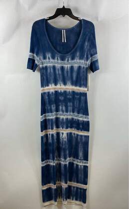 NWT Anthropologie Womens Blue Striped Short Sleeve Bodycon Dress Size Medium
