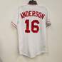 Mens White Red Los Angeles Angels Garret Anderson #16 MLB Jersey Size M image number 2
