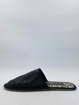 Ferragamo Black Leather Slippers M 9M COA alternative image