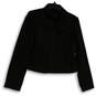 Womens Black Brown Striped Notch Lapel Pockets Three Button Blazer Size XS image number 1