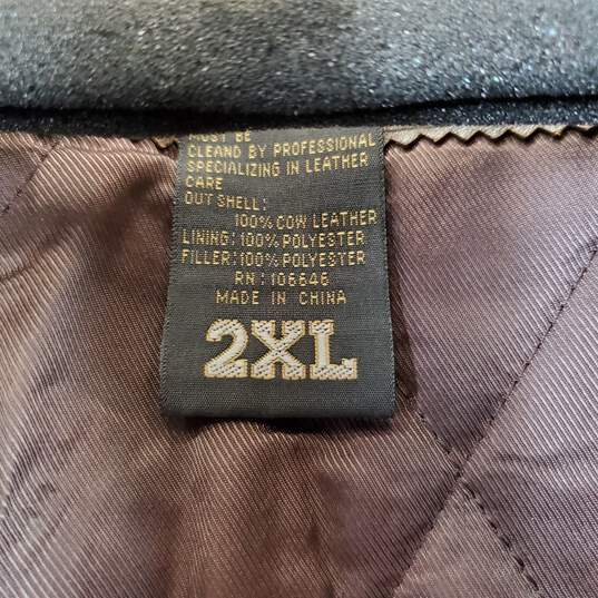 Bare Fox Vintage Men's Brown Leather Jacket SZ 2XL NWT image number 13
