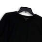 Womens Black Stretch Crew Neck Long Sleeve Pullover Sweatshirt Size Large image number 3
