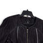 Womens Black Denim Long Sleeve Regular Fit Pockets Full-Zip Jacket Size 16W image number 3