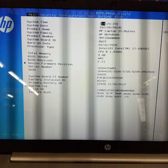 HP Laptop 15-dy1027od Intel Core i7@1.3GHz Memory 8GB Screen 16in image number 4