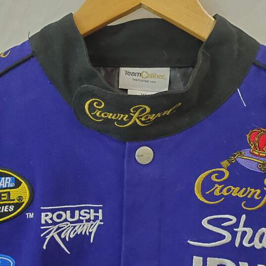 Vintage Jeff Hamilton Purple Crown Royal Racing NASCAR Jacket Black Size XL image number 3