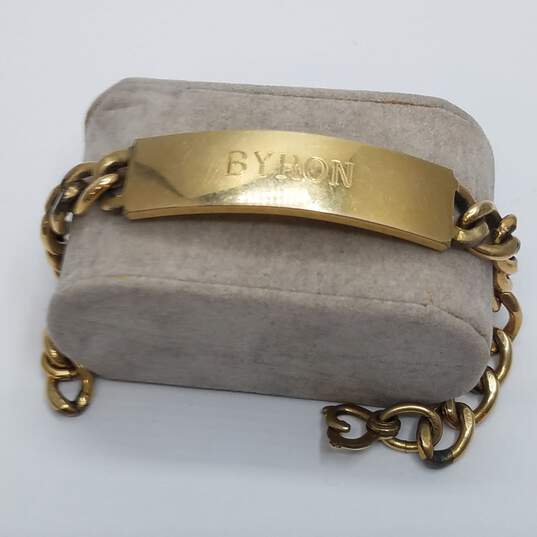Elco Gold Filled Engraved Signet Bracelet 32.7 image number 1
