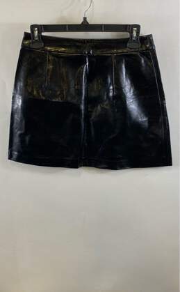 Zara Womens Black Regular Fit Comfort Flat Front Back Zip Mini Skirt Size Small