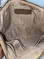 Michael Kors Womens Beige Leather Lined Zip Top Studded Wristlet Wallet Handbag image number 6