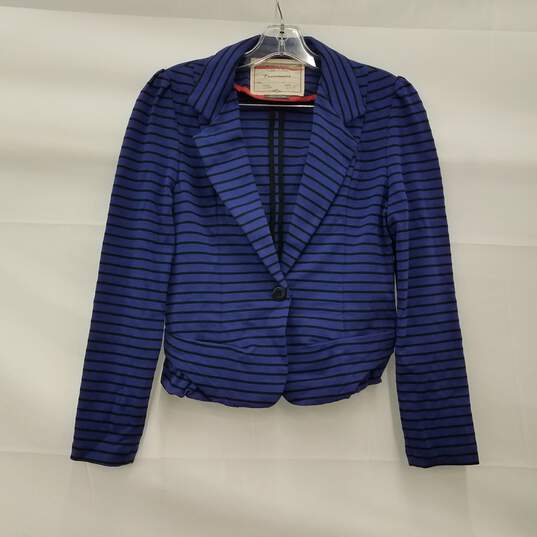 Cartonnier Black & Purple Striped Blazer Size Small image number 1