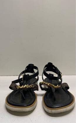 Michael Kors Gold Chain Link Black Thong Sandals Women's Size 9.5 alternative image