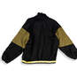 Womens Black Gold Embroidered Mock Neck Full-Zip Windbreaker Jacket Size XL image number 2