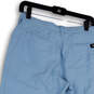 Womens Blue Flat Front Pockets Stretch Straight Leg Capri Pants Size 6 image number 4