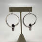 Designer Robert Lee Morris Soho Silver-Tone Amethyst Gypsy Hoop Earrings image number 2